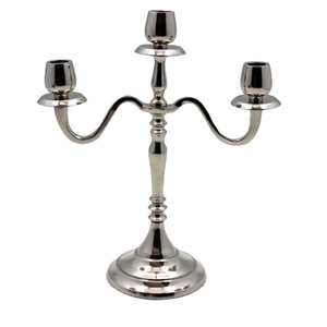 Bougeoir décoratif à 5 bras en aluminium nickelé couleur argent Décoration de mariage Candélabre fait main - Product Image 3