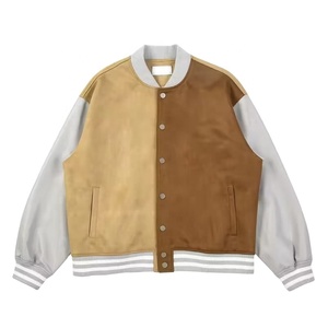 High Quality Canvas Letterman Baseball <b>Jacket</b> Custom Logo Printed Winter <b>Varsity</b> <b>Jackets</b> with Stand Collar Wholesale Price - Product Image 1