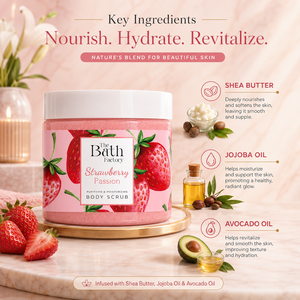 Exfoliating for Smooth and Radiant Skin for All Skin Types – The Bath Factory Strawberry Shea <b>Body</b> <b>Scrub</b> - Product Image 1