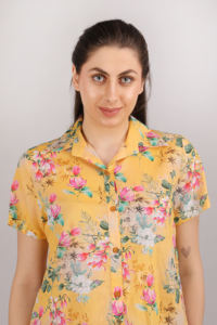 Pijama y camisa de manga corta Premium, conjunto de ropa de noche de alta calidad para mujer, conjunto de pijamas transpirables personalizados de algodón 100% para mujer - Product Image 1