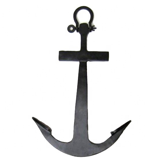 Nautical Ship Anchor Black with Cross