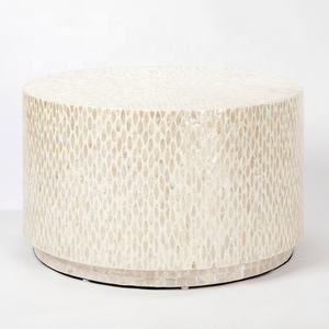 Table basse de luxe en forme de serpillière avec incrustation de perles, fabriquée à la main, Design OEM, plusieurs tailles, Logo personnalisé - Product Image 1