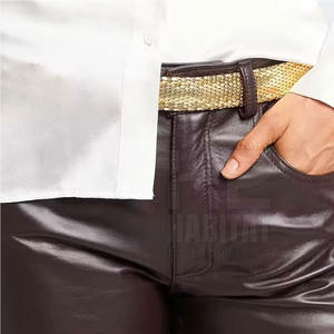 Pantalones de Cuero Cómodos para Mujer, Cuero Suave de Primera Calidad, Estilo Clásico para Uso Casual de Adultos - Product Image 6