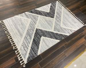 Juego de Alfombras Adiva Modernas de Jacquard Floral Turco, Tejidas en Polipropileno, con Base de Yute de Pelo Alto, Acolchadas, Hechas a Máquina, de Grosor Medio - Product Image 1