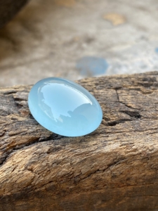 20,19 quilates impresionante aguamarina natural forma ovalada cabujón Color superior blanco azul fabricación de joyas buen brillo ópalo Esmeralda - Product Image 5