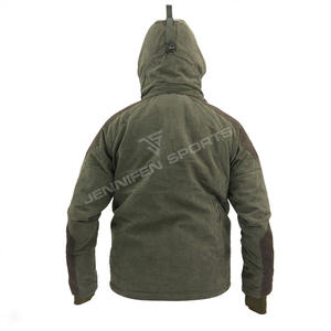 Chaqueta de Caza de Invierno para Hombre, Capucha, Exterior de Cuero Sintético, Tallas Grandes, Opciones de Dos Colores, Cierre de Cremallera, Bolsillos Delanteros, Poliéster - Product Image 2