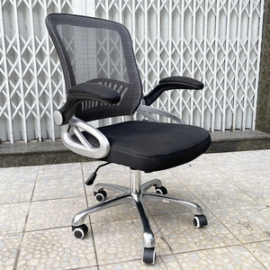 Silla de oficina ergonómica de malla con base giratoria, reposacabezas ajustable, respaldo antifatiga, construcción de espuma de madera contrachapada y cubierta de tela. - Product Image 2