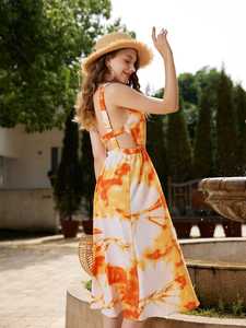 Vestido Maxi Largo sin Mangas con Estampado Tie-Dye, 100% Rayón, Estilo Holgado, Hecho a Mano, Moda para Mujer, Precio al por Mayor 2026 - Product Image 2