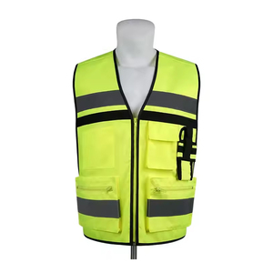 100% Polyester <b>Hi</b> <b>Vis</b> Vest Reflective Safety Clothing for Workwear High Visibility Roadway Safety <b>Jackets</b> with Protection - Product Image 1