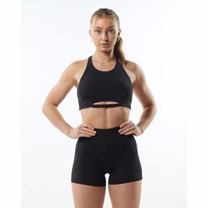 Sujetador deportivo de una pieza para mujer, sostén transpirable con cuello alto y dobladillo sin costuras, 78% nailon, 22% ELASTANO - Product Image 1