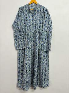 Vestido largo de algodón indooccidental de diseñador, vestido de fiesta de estilo bohemio Vintage para mujer, traje Vintage de estilo indio - Product Image 6