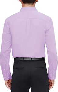 Camisas de Vestir de Verano para Hombre, 100% Algodón, Corte Entallado, Color Morado, Transpirables, Manga Larga, Formales de Negocios, para Oficina, Venta al por Mayor, OEM, ODM - Product Image 2