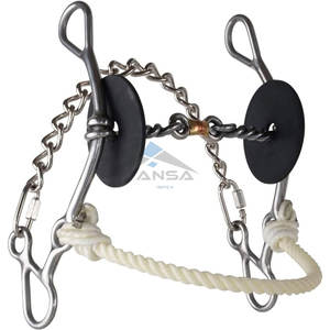 Reinsman josey Go around Barrel Racing bit noseband STAGE D การรวมกัน7.5 "แก้มสแตนเลส5.5" ปาก dogbone ทองแดง - Product Image 2