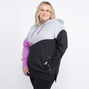 Pull à capuche tendance de grande taille à blocs de couleurs-Sweat à capuche surdimensionné confortable et élégant pour les femmes, parfait pour les vêtements décontractés et la superposition - Product Image 2