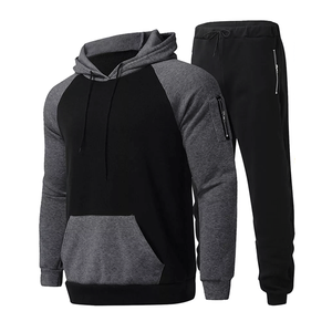 Chándal informal transpirable de 2 piezas con capucha para hombre, chándal ecológico con patrón sólido para correr, ropa deportiva de invierno - Product Image 2
