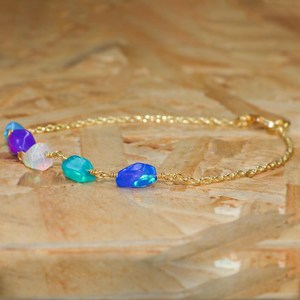 Multi Color Fire Opal Tumble Chain Luxury GIA Certified Bracelet for <b>Women</b> Ethiopian October Birthstone Gift 925 Sterling <b>Silver</b> - Product Image 4
