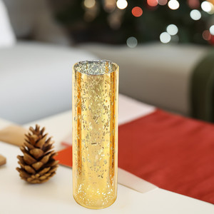 HST0310GS - Gold Speckled Glass Hurricane Candle Shade Chimney <b>Tube</b> [No Bottom] - 3 x 10 - Product Image 3
