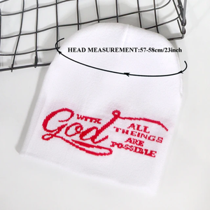 Bonnet d'hiver en acrylique jacquard côtelé réversible unisexe avec logo brodé sur mesure Vente en gros Bonnets - Product Image 2