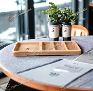 ถาดเสิร์ฟไม้ไผ่ทึบมีสไตล์ช่องใส่ของทำด้วยมือสำหรับห้องน้ำตกแต่งบ้านธุรกิจ - Product Image 4