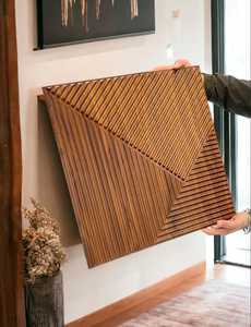 Panel de Pared 3D de PVC Louvre |   Panel Decorativo Interior Moderno con Textura de Listones, Diseño Contemporáneo de Revestimiento de Pared 3D Tipo Louvre - Product Image 2