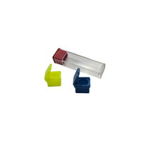 Couvercle bleu pour récipient transparent en polypropylène (PP) imprimé en moule, accessoires personnalisables, 6,3 cm de haut, 1,3 cm de large