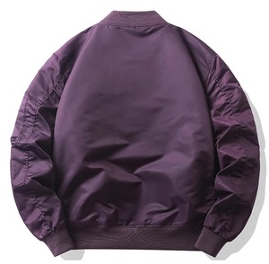 Chaqueta de bombardero de alta calidad para hombre, chaqueta informal de primavera otoño con cuello levantado, chaquetas de béisbol sueltas sólidas - Product Image 2