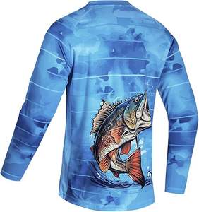 Vente en gros de maillots de pêche unisexes imperméables 100% polyester avec logo personnalisé UPF 50+ antibactériens à séchage rapide pour activités de plein air - Product Image 5