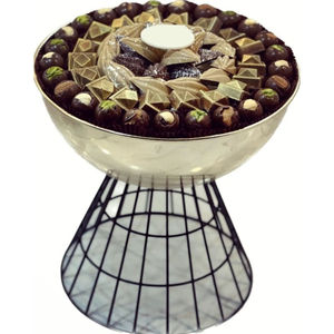 Bol de service élégant en métal doré, fait à la main, écologique, sans BPA, passe au lave-vaisselle, pour les fêtes, prix bas - Product Image 3