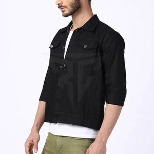 High Street Style Men's Jeans Jacket Light <b>Weight</b> and Breathable with <b>Stand</b> Collar Premium Quality Top Selling - Product Image 2