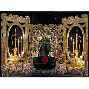 Magnifique décoration Mehndi Sangeet pour les mariages musulmans, dernier design de panneau de scène de mariage, cadre de scène de mariage de rêve, Washington - Product Image 1