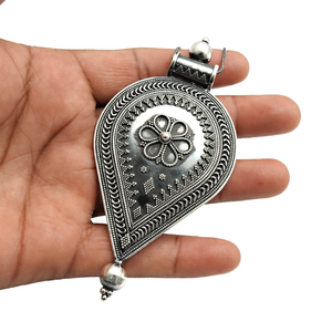 Argent oxydé uni Formes uniques Pendentif design de luxe fait à la main Bijoux en argent sterling 925 Grossiste de bijoux en argent OEM - Product Image 3