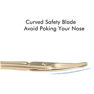 Petits ciseaux de sécurité pour les poils du nez, lame courbée avec pointe arrondie en acier inoxydable pour la manucure, les cuticules, les sourcils - Product Image 4