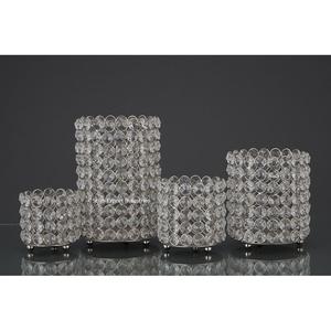 Bougeoir votif en cristal argenté de forme carrée pour décoration de table de mariage de Noël centres de table de luxe - Product Image 2