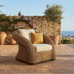 Chaise de salle à manger extérieure élégante en rotin épais, minimaliste, confortable, durable, écologique, pour ferme, hôtel, villa - Product Image 2