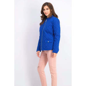 Giacca in Pelle Trapuntata da Donna Charter Club con Colletto alla Coreana, Logo Personalizzabile, Blu Uniforme, Taglia XX-Large per la Stagione Autunnale - Product Image 3