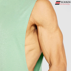 Débardeurs de sport légers pour hommes, vêtements de sport d'été décontractés, col rond, gilet découpé aux emmanchures, vente en gros de méthodes de tissage tricotées - Product Image 5