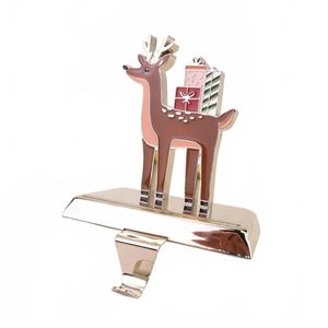 Soporte de calcetín de Navidad de metal hecho a mano con forma de Reno decoración festiva para el hogar chimenea colgante base resistente - Product Image 2