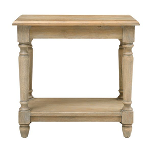 Mesa auxiliar de madera desgastada con patas torneadas - Product Image 1