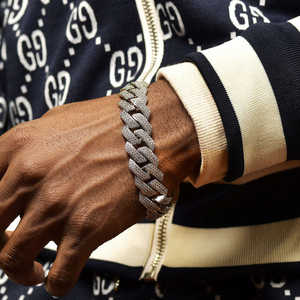 Bracelet tennis avec pendentif en forme de cœur en or avec micro-pavé, style hip-hop - Cadeau unisexe - Product Image 5