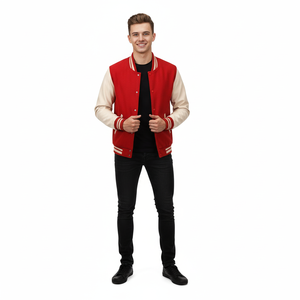 Veste universitaire universitaire universitaire personnalisée Bomber en laine à manches en cuir PU pour hommes Baseball Letterman OEM - Product Image 2