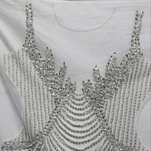 Tissu de mariée brodé perlé à la main pour robes de soirée vêtements de mariage élégants - Product Image 1