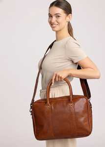 Sac à main pour ordinateur portable en cuir véritable marron, sac messager, sac de voyage, sacoche pour homme et femme, sac à main pour ordinateur de bureau, sac à bandoulière - Product Image 5