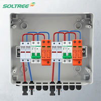 Boîtier de Combinaison Solaire PV IP65 2 Entrées 2 Sorties Direct Usine DC500V 40A avec Disjoncteur, Protection Contre les Surtensions et Fusibles PV 20A en ABS