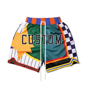 Pantalones cortos de malla personalizados para hombre, tablero de entrenamiento activo con logotipo bordado, Patchwork, baloncesto - Product Image 3