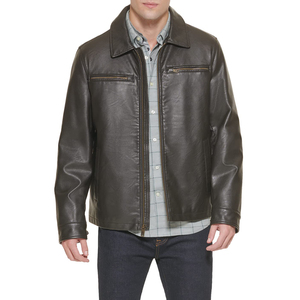 2025 haute qualité hommes veste en cuir de vachette col montant motard vêtements d'extérieur vêtements décontractés veste en cuir pour hommes - Product Image 2