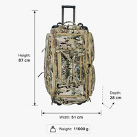 Valise tactique à roulettes pour l'extérieur, sac de voyage tactique, valise à roulettes grande capacité pour usage tactique, boîte à bagages tactique