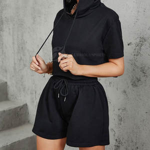 ชุดเสื้อฮู้ดผู้หญิงไซส์ XL ไซส์ใหญ่เสื้อครอปแบบมีซิปเสื้อผ้าลำลองแนวสตรีทพิมพ์ลายสีทึบเสื้อฤดูหนาว - Product Image 6