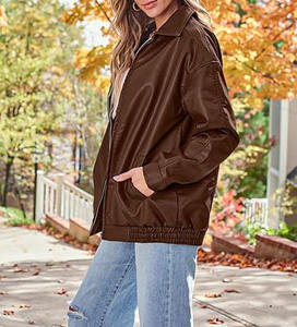 Vestes bomber en cuir de vache véritable pour femmes, taille XL, couleur kaki, de haute qualité, écologiques, vente en gros, logo personnalisé OEM - Product Image 5