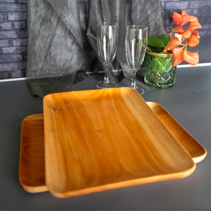 ถาดเสิร์ฟไม้ถาดไม้สำหรับตกแต่งร้านอาหารโรงแรมร้านกาแฟถาดไม้โบราณ - Product Image 2