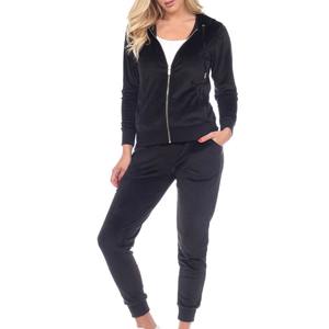 Nouveauté : Survêtement en velours de haute qualité pour femme, style décontracté confortable, logo personnalisé, couleur respirante, hauts longs, motif uni - Product Image 1